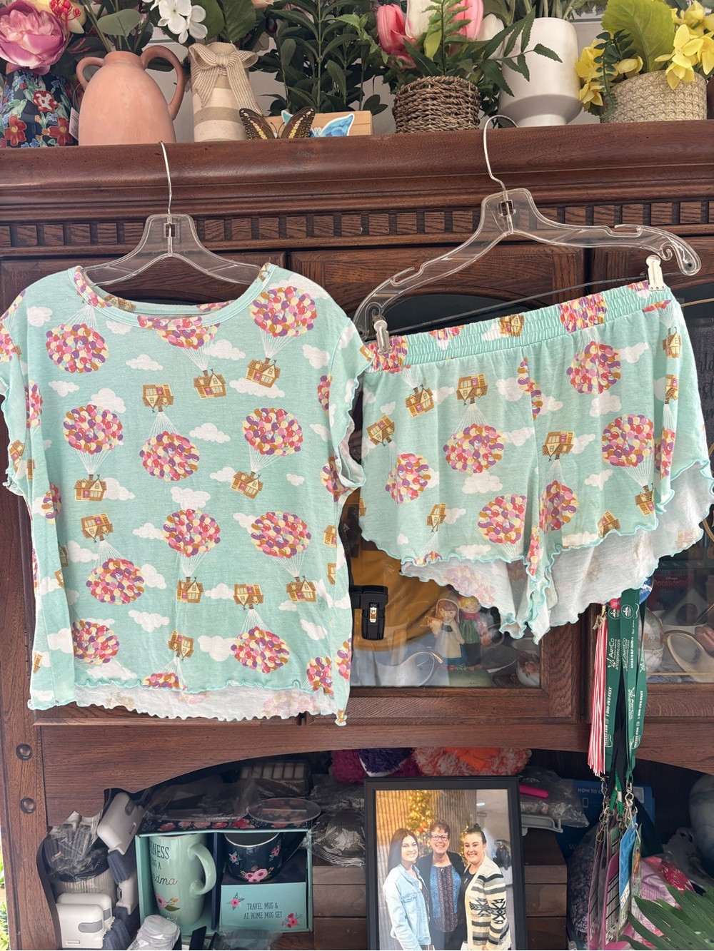Mint Green Balloon-Print Pajama Set